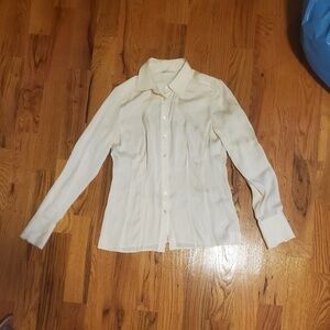 100% Silk Brooks Brothers Cream Blouse
